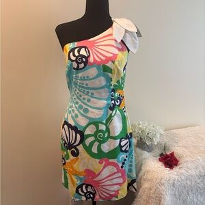 Lilly Pulitzer Floral One-Shoulder Dress size 6